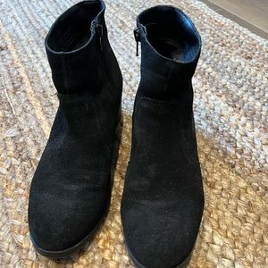 black suede booties
